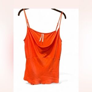 Anthropologie Vibrant Orange Cowl Neck Camisole